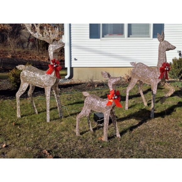 Amazon.com: Best Choice Products 3-Piece Large Lighted  3-Piece Large Lighted Christmas Deer Family Set 5Ft Outdoor